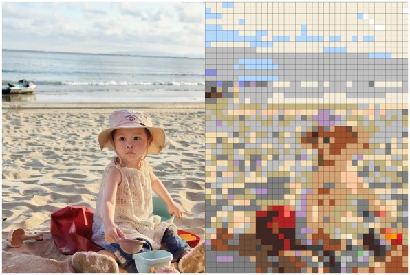 Child portrait perler bead pattern example